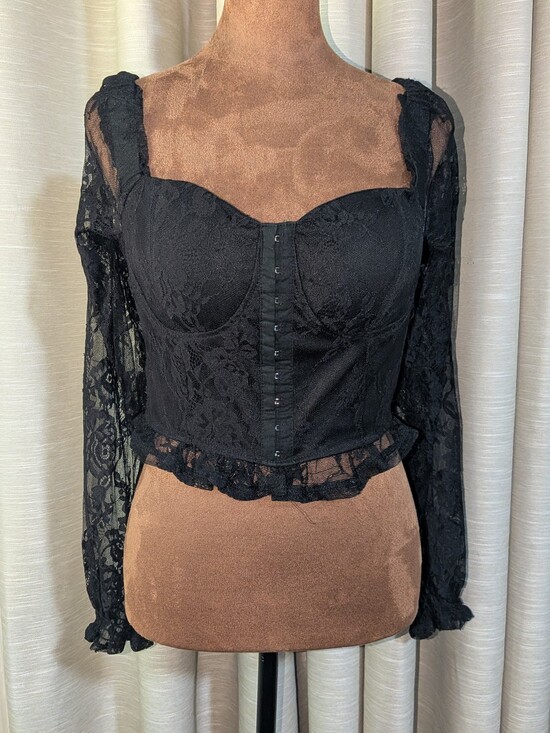Thorn & Fable Tops - Thorn & Fable Long Sleeve Corset Top Size Medium